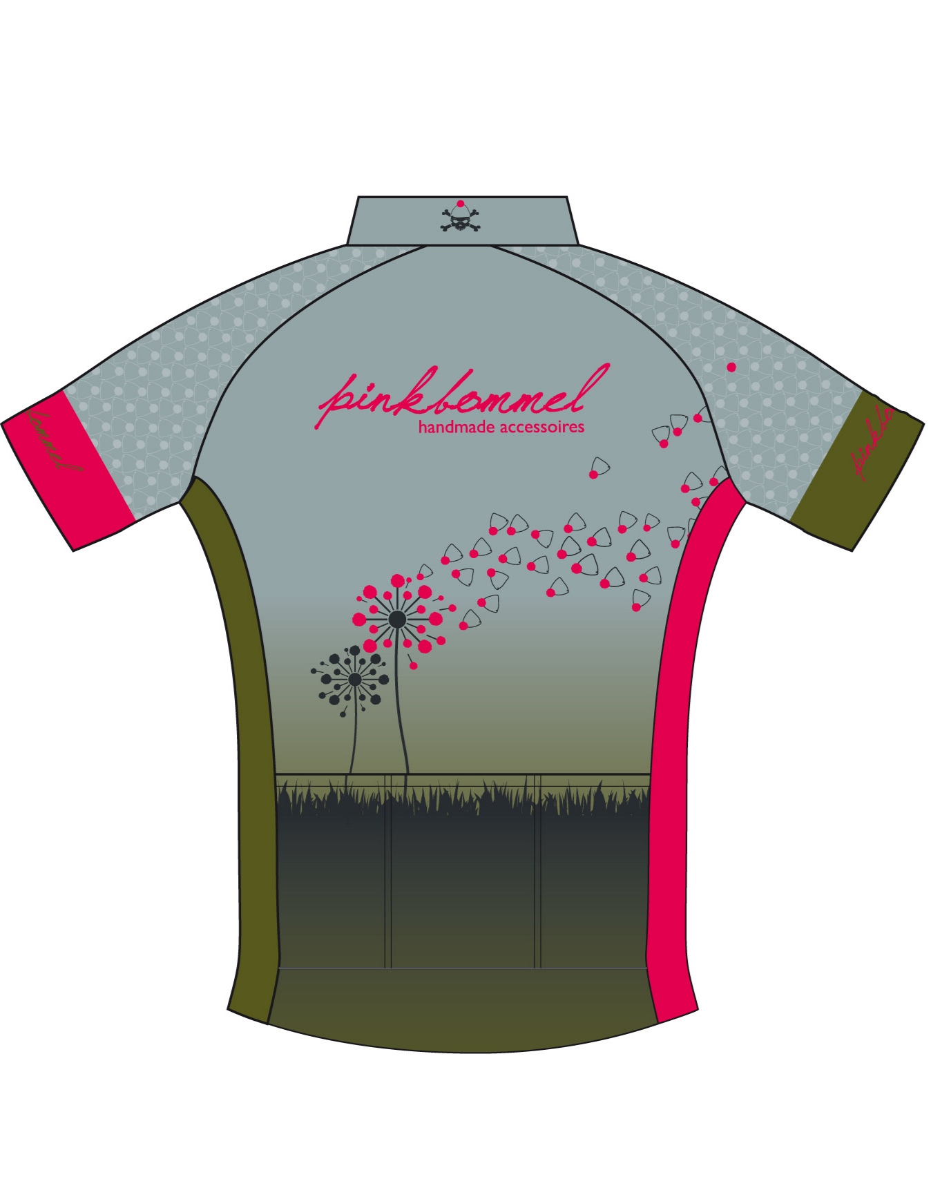 pink bommel blume bike trikot