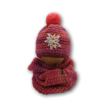 set loop schal bommel mütze